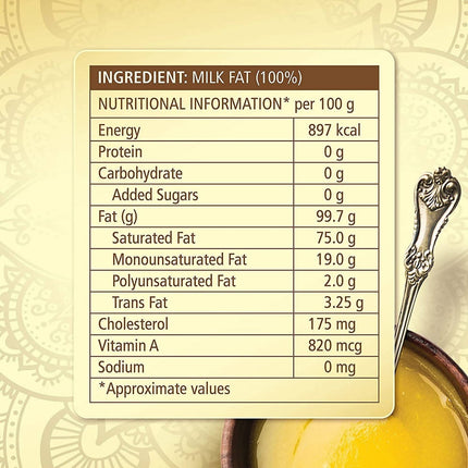 Dabur Cow Ghee | Desi Cow Milk Ghee | Made From Grass Fed Cow's Milk | Organic Ghee