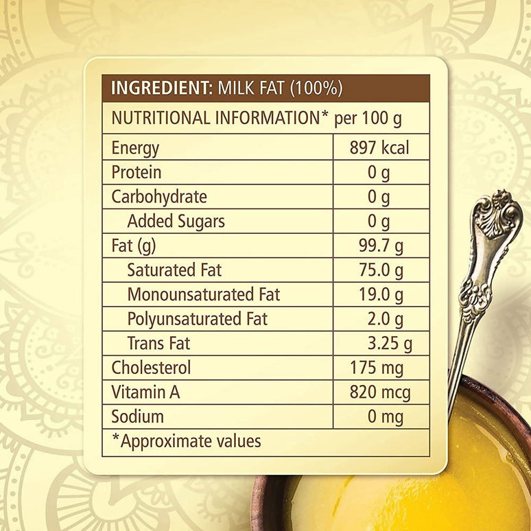 Dabur Cow Ghee | Desi Cow Milk Ghee | Made From Grass Fed Cow's Milk | Organic Ghee