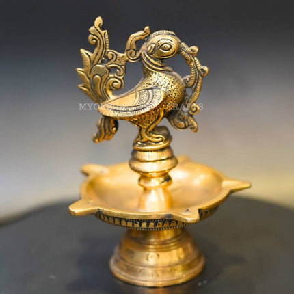 Brass Peacock Diya