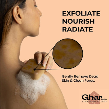 Ghar Soaps Sandalwood & Saffron Magic Soaps For Bath | Skin Brightening