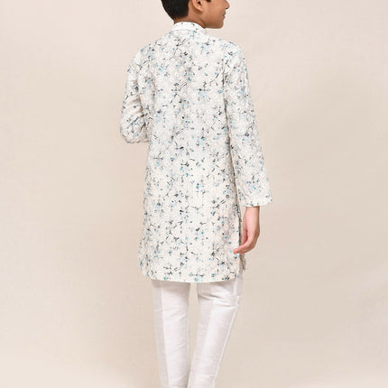 Joban Fashion Cotton Based Full Thread Work White Kurta With Straight Fit Pant