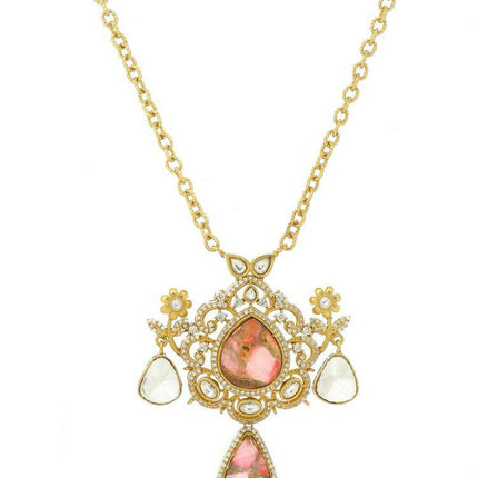 Natural Stones Earrings and Necklace set - Ruby Raang