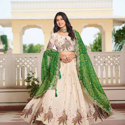 Aastha Fashion Off White Pure Tissue silk Designer Lehenga Choli Collection