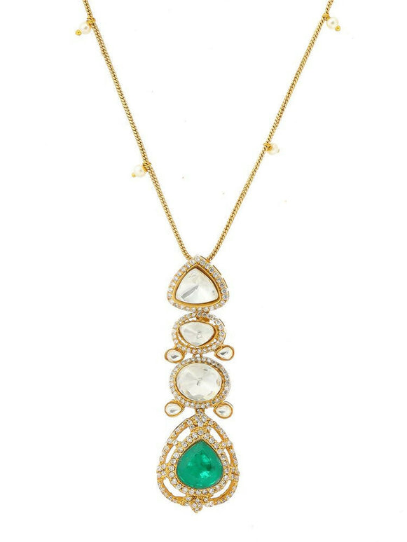 Natural Stones Antique finish Earrings and Necklace set - Ruby Raang