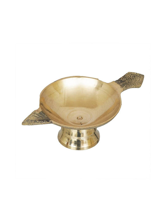 eCraftIndia Brass Diya With Stand & Holder
