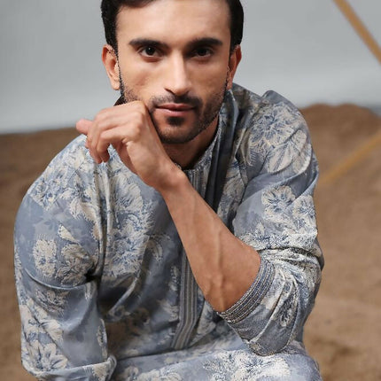 Blue Modal Designer Printed Kurta Set - Mahotsav