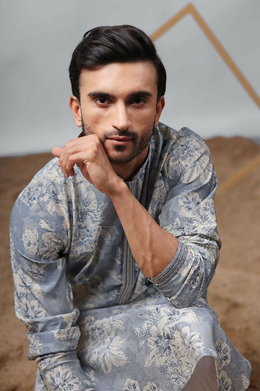 Blue Modal Designer Printed Kurta Set - Mahotsav