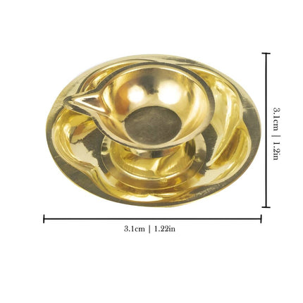 Spillbox Gold-Toned Brass Lotus Diya Round Pooja Essential