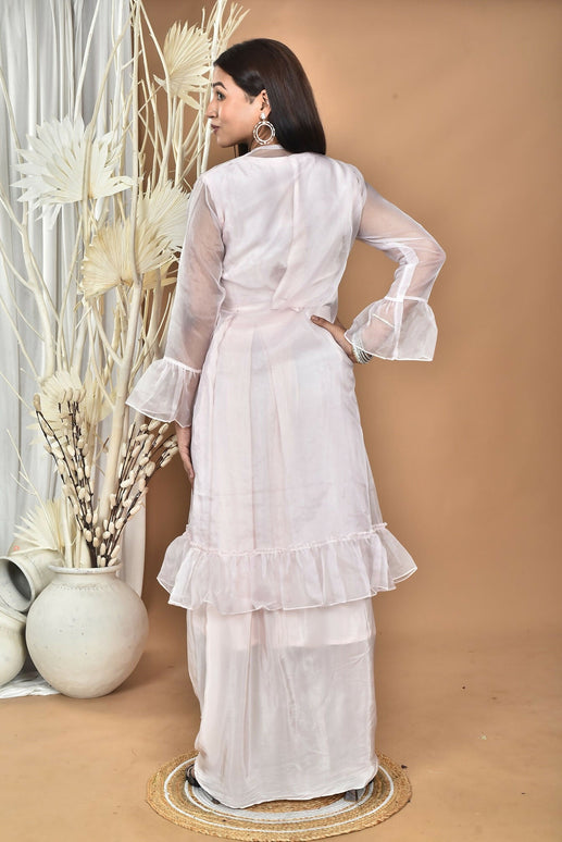 Morchari Women Hand Embroidery Crop Top-Light Pink