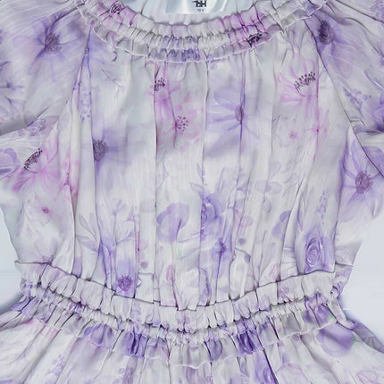 LH Luxury Fashion Kiara Petal Glow Dress – Elegant Lilac Floral Dress for Girls