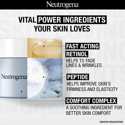 Neutrogena Visible Repair Regenerating Cream with Retinol + Peptide For Anti-Ageing, Wrinkles & Fine Lines