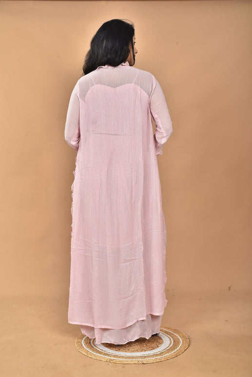 Morchari Women Hand Embroidery Crop Top-Pink