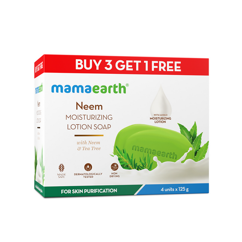 Mamaearth Neem Moisturizing Lotion Soap (Buy 3 Get 1 Free)