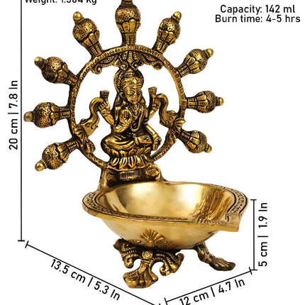 Spillbox Gold-Toned Brass Gajalakshmi Diya Pooja Essential