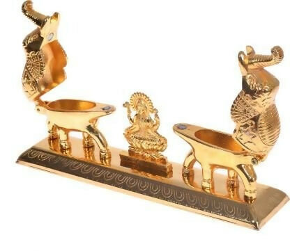 Fashion Bizz Handcrafted Goddess Lakshmi Roli Chawal Box with Elephants
