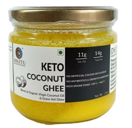 Dhatu Organics & Naturals Keto Coconut Ghee | Pure & Natural Coconut Ghee | Blend of coconut oil and clarified butter