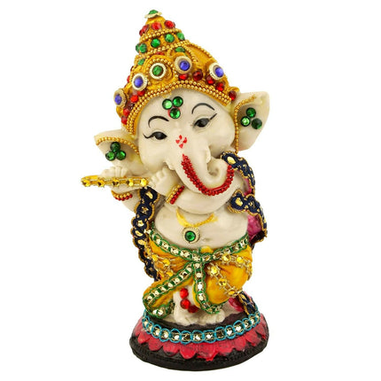 Tied Ribbons Decorative Murli Ganesh Idol