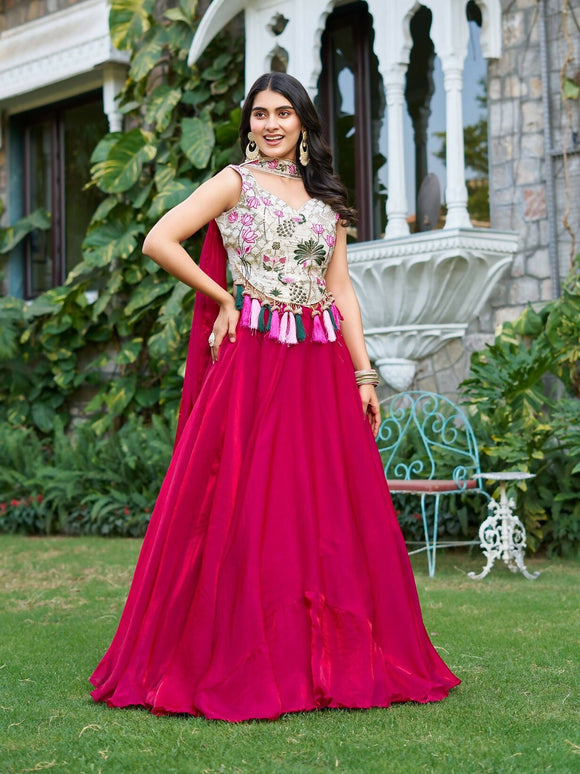 Aastha Fashion Magenta Pure Fendy silk Designer Lehenga Choli Collection