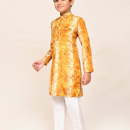 Joban Fashion SilkMusturd Kurta With Straight Fit Pant