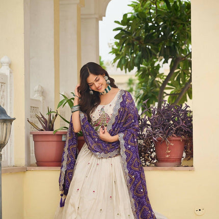 Aastha Fashion Off White Pure Tissue silk Designer Lehenga Choli Collection
