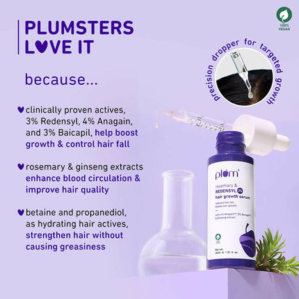 Plum Rosemary & 3% Redensyl Hair Growth Serum