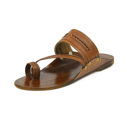Stepsoft Men Brown Kolhapuri Leather Slippers – Ideal For Wedding & Ethnic Looks