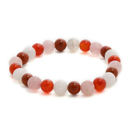 Red Carnelian, Amathyst Beads Bracelet - Ruby Raang