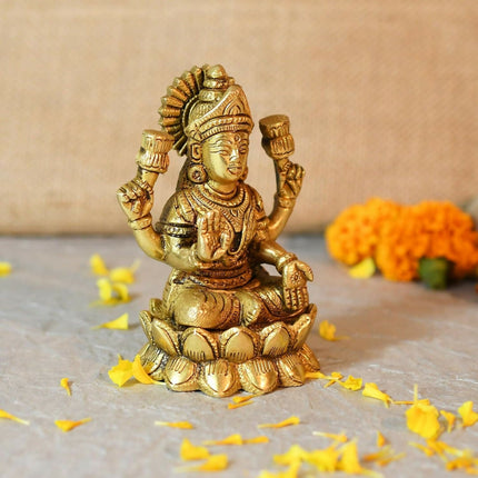 Collectible India Brass Lakshmi Goddess Statue