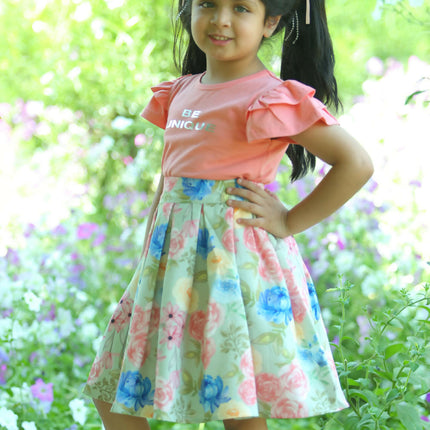 LH Luxury Fashion Liana Girls Tee & Skirt Set – Stylish & Comfortable Kids Co-ord