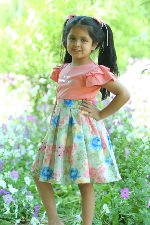 LH Luxury Fashion Liana Girls Tee & Skirt Set – Stylish & Comfortable Kids Co-ord