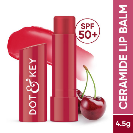 Dot & Key Barrier Repair Hydrating Lip Balm SPF 50 With Ceramides & Peptides Cherry Crimson