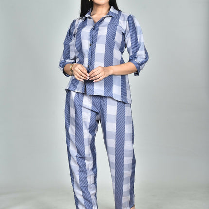 Morchari Digital Print Semi Muslin Co-Ord Set Top & Trouser-Multicolor