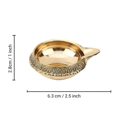 Tied Ribbons Set Of 4 Solid Brass Oil Lamp Diyas