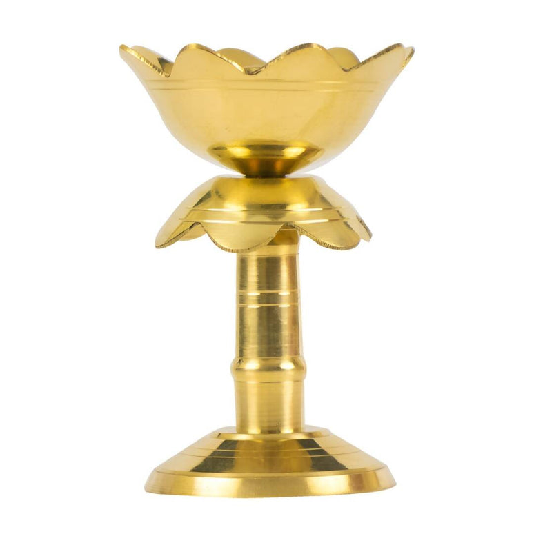 Spillbox Gold-Toned Brass Kuthu Vilakku Pooja Essential