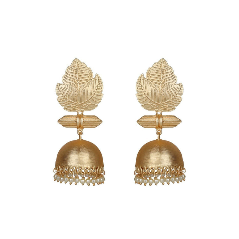 Joban Fashion Women Matte Gold Brass Jhumka